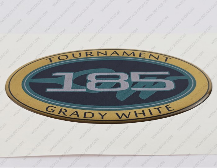 Grady White 185 Tournament Raised Domed 3D Decal 5" x 2.7" 1pcs.